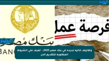 وظائف خالية جديدة في بنك مصر 2025.. تعرف على الشروط المطلوبة للتقديم الآن